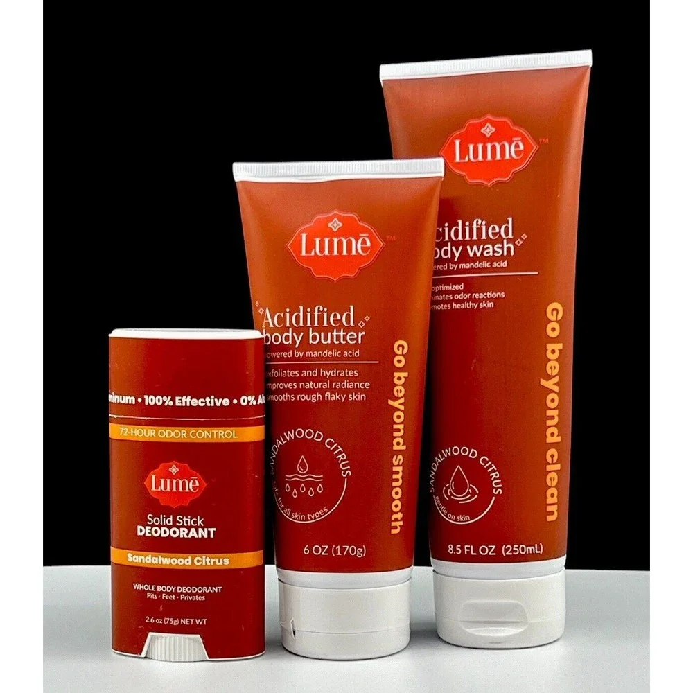 Sandalwood Citrus Solid Deodorant Bundle Acidified Body Wash & Butter Set - Picture 3 of 4